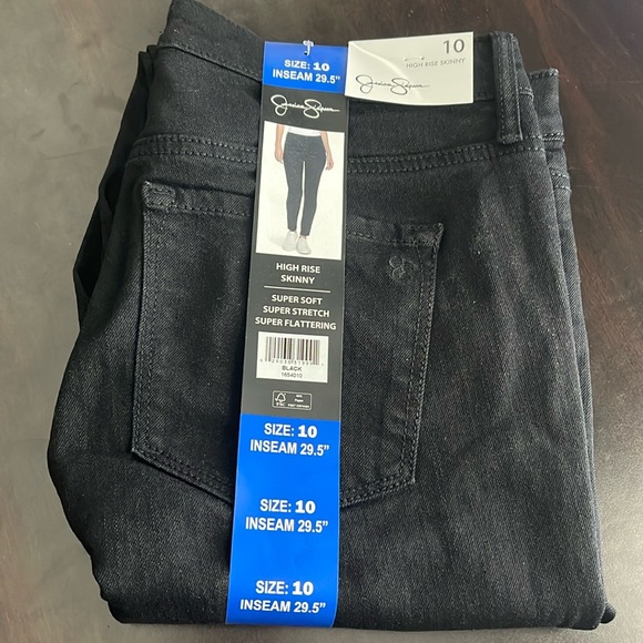 Jessica Simpson High Rise Skinny Black Jeans Sz 10 - Picture 1 of 4